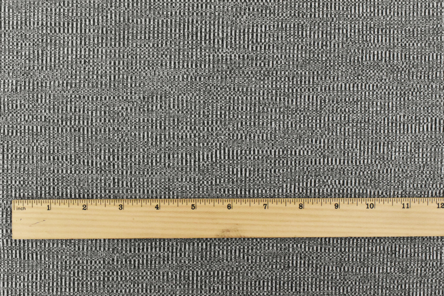 Ash White-Black Distorted Texture Stretch 2X2 Rib Knit Fabric - Image 4