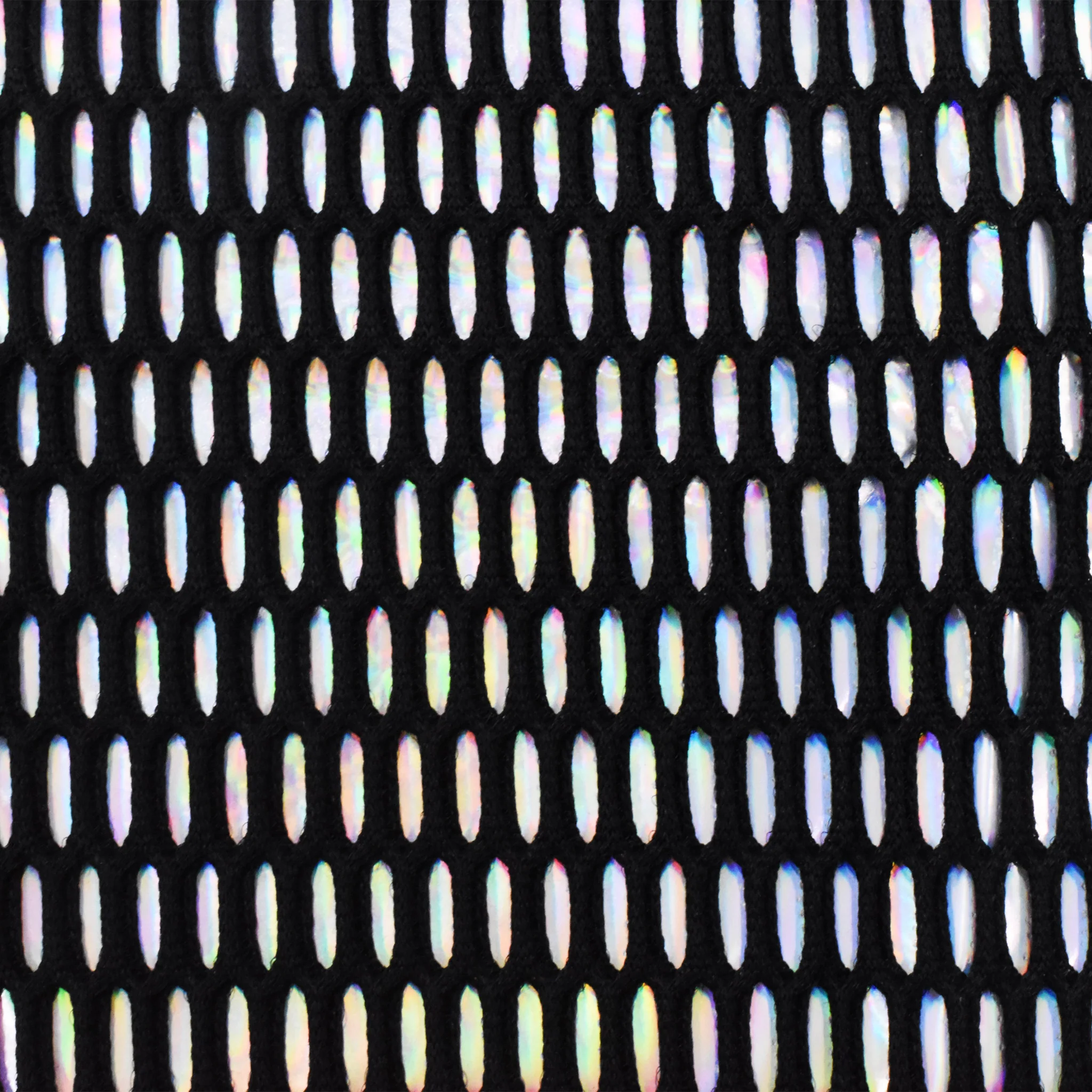 Basic Black-Iridescence Famous Maker Bonded Stiff 3D Mesh Fabric - Image 2