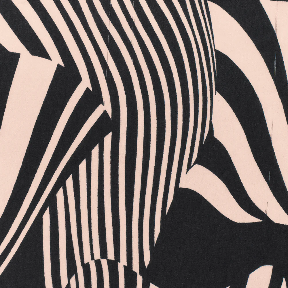 Beige-Black Abstract Zebra Printed Poly Chiffon Woven Fabric - Image 3