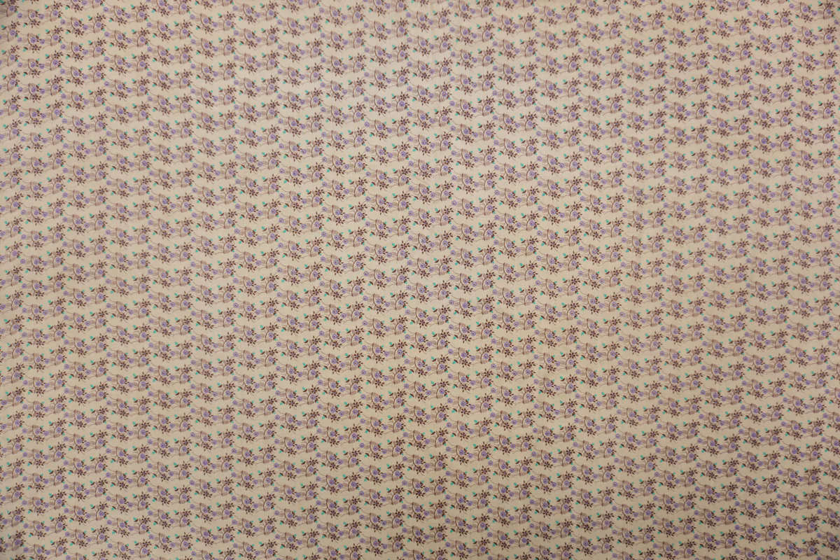 Beige-Brown-Multi Rayon Floral Printed Voile Woven Fabric - Image 3