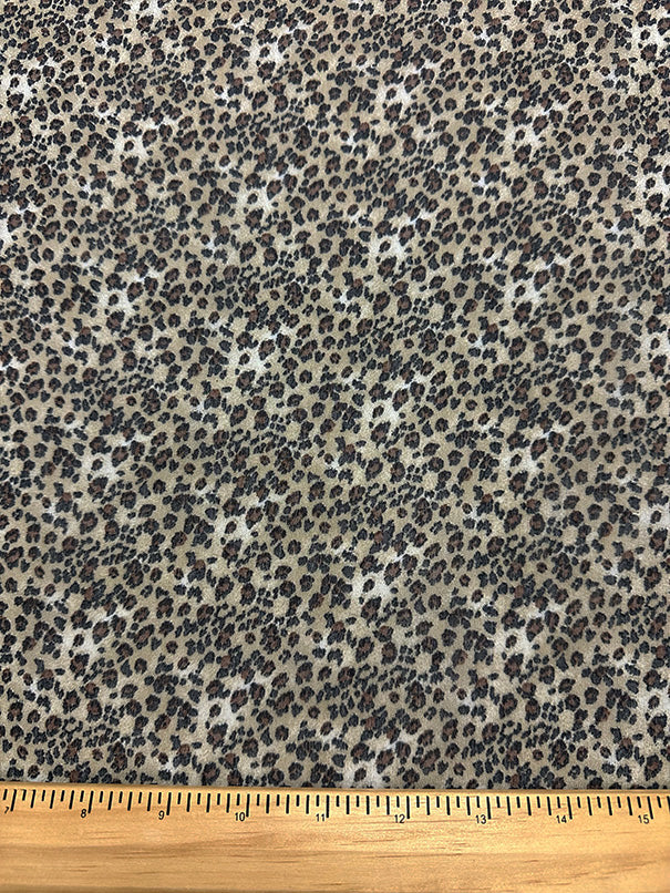 Beige Multi Mini Cheetah Animal Poly Georgette Fabric - Image 2