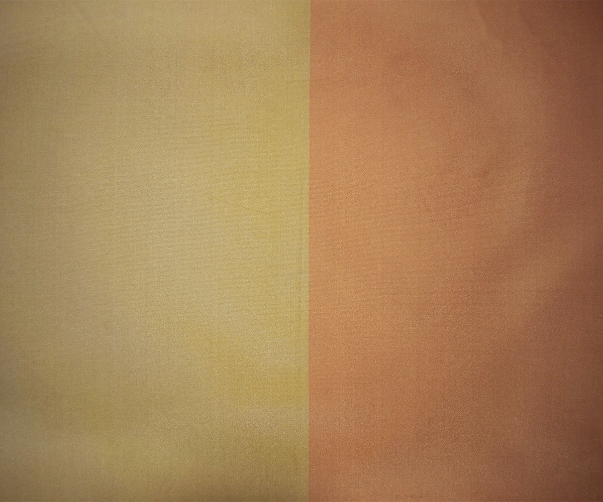 Beige-Orange Silk Half Stripe Taffeta Woven Fabric - Image 4