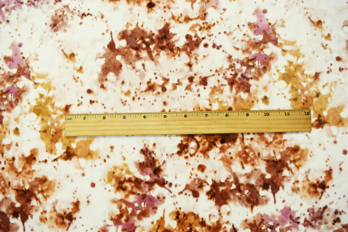 Beige-Pink-Multi Poly Stretch Spandex Tie Dye Velvet Knit Fabric - Image 4