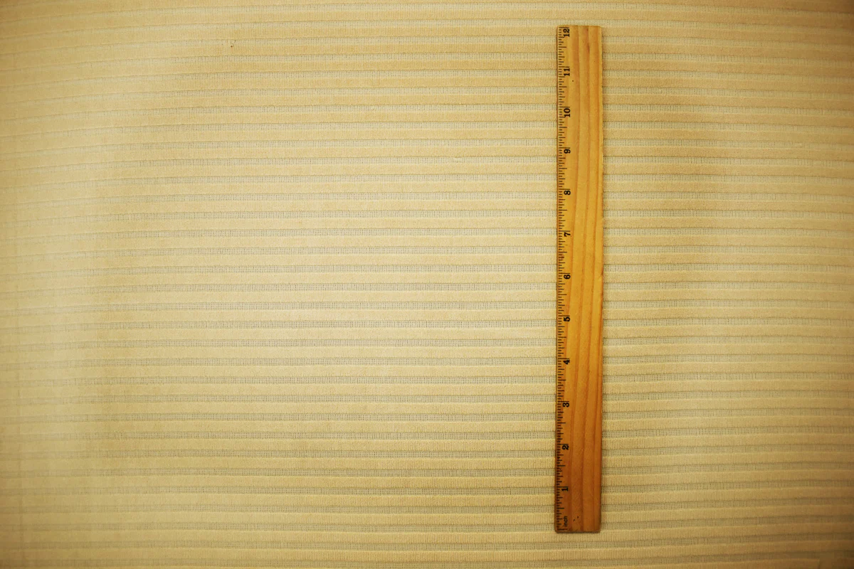 Beige Poly Blend Stretch Stripe Knit Fabric - Image 4