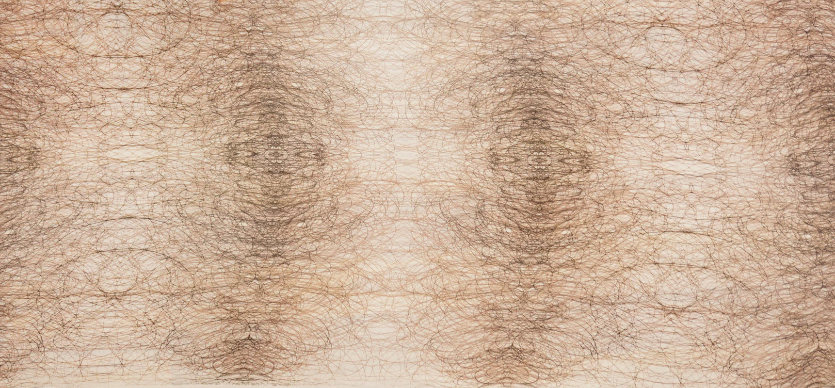 Beige Silk Abstract Printed Chiffon Woven Fabric - Image 2