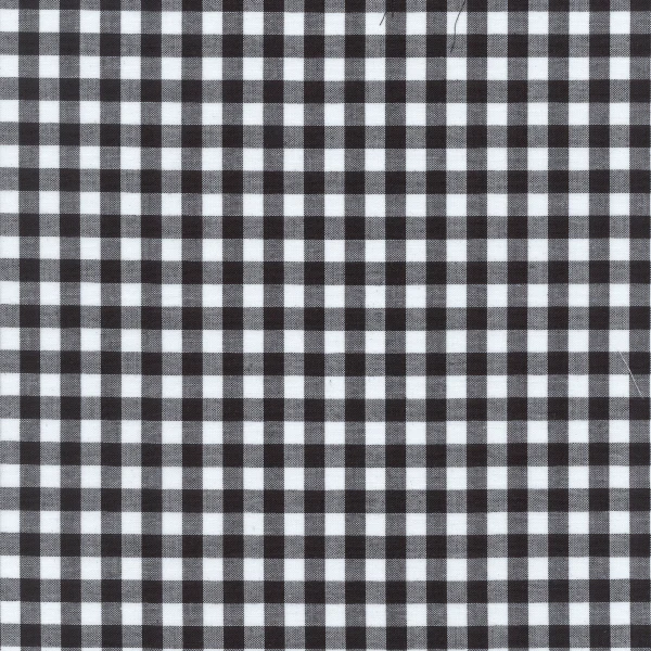 Black 1/4 Inch Gingham Fabric - Reorderable