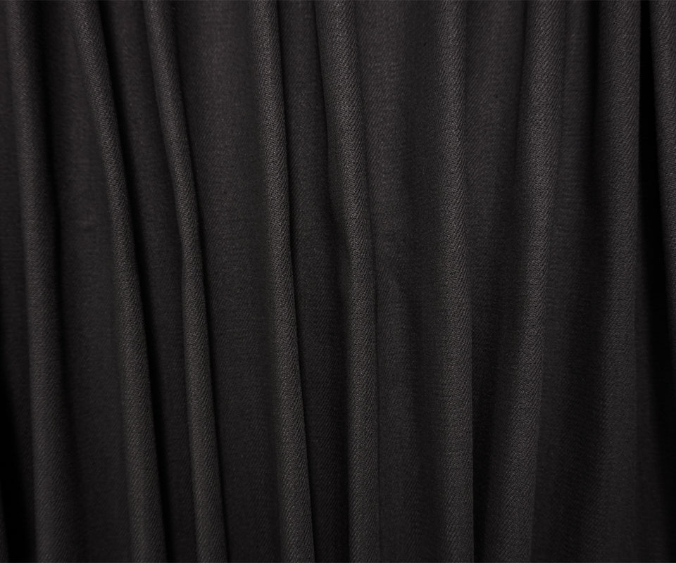 Black 10.5 oz Cotton Blend Stretch Twill Woven Fabric - Image 3