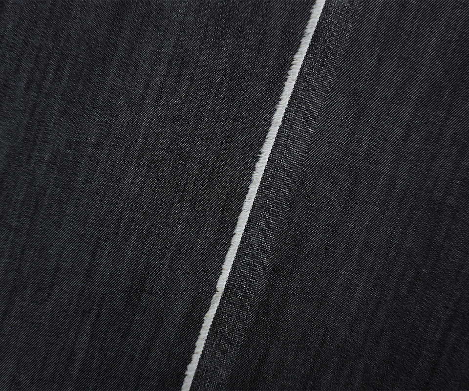 Black 8.5 oz. Candiani Cotton Blend Twill Denim Woven Fabric - Image 2