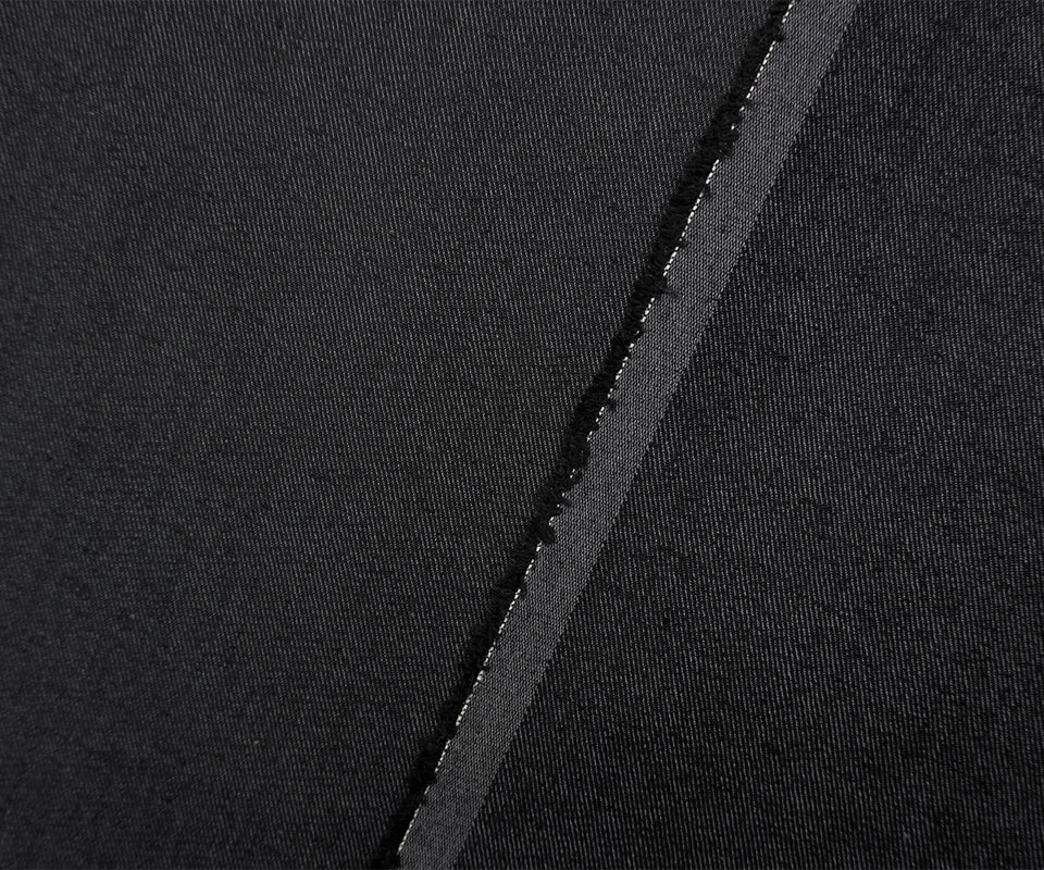Black 9.5 oz. Cotton Blend Stretch Denim Twill Woven Fabric - Image 2