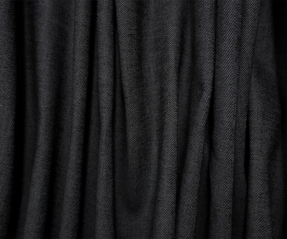 Black 9.5 oz. Cotton Blend Stretch Denim Twill Woven Fabric - Image 3
