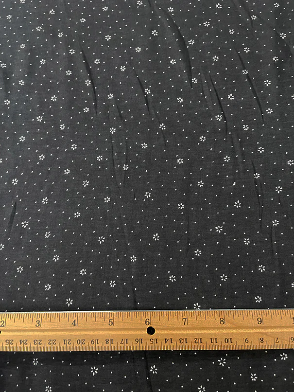 Black and White Floral Batiste Fabric - Image 3