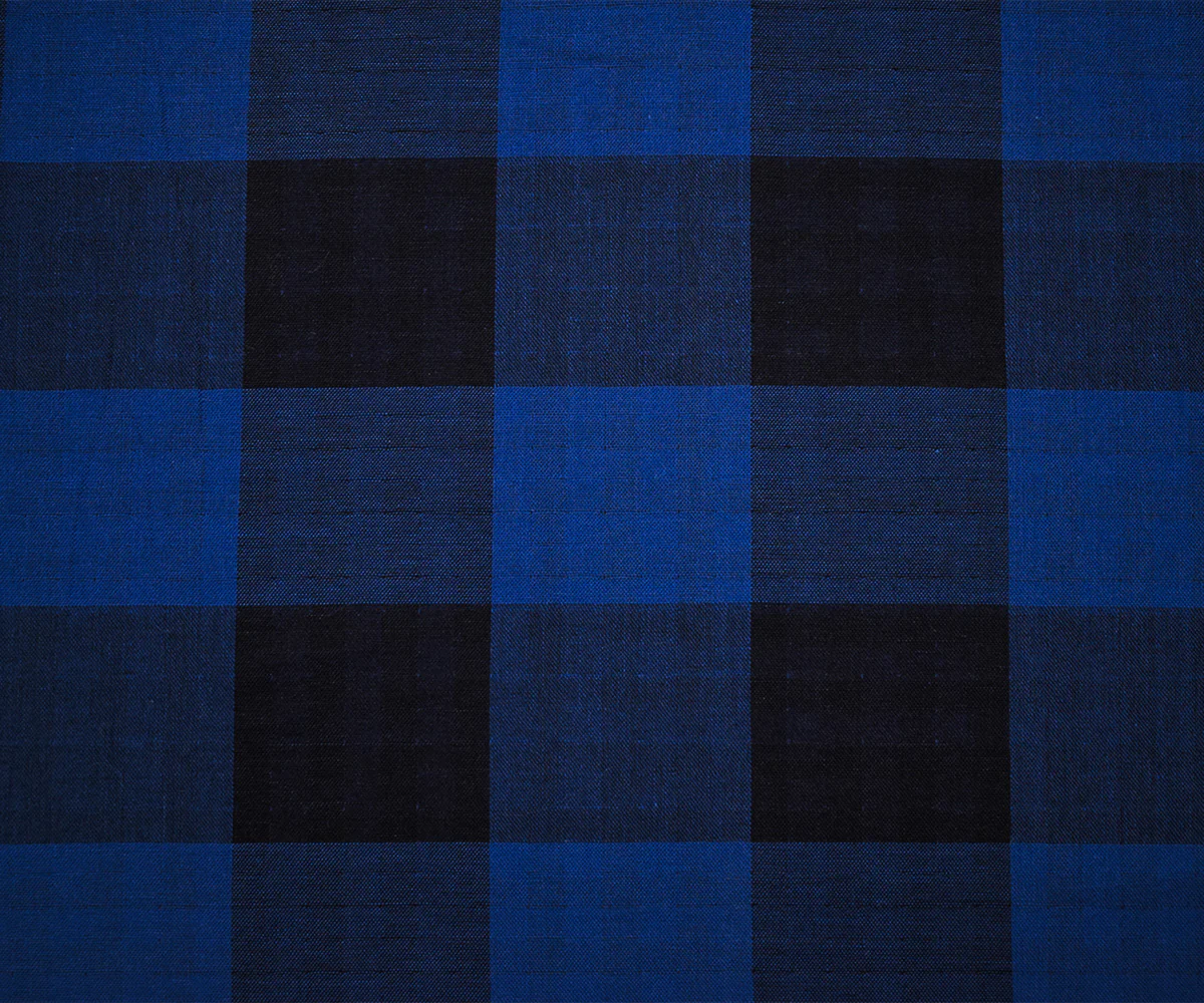 Black-Blue Famous Maker Cotton Check/Gingham Double Gauze Woven Fabric