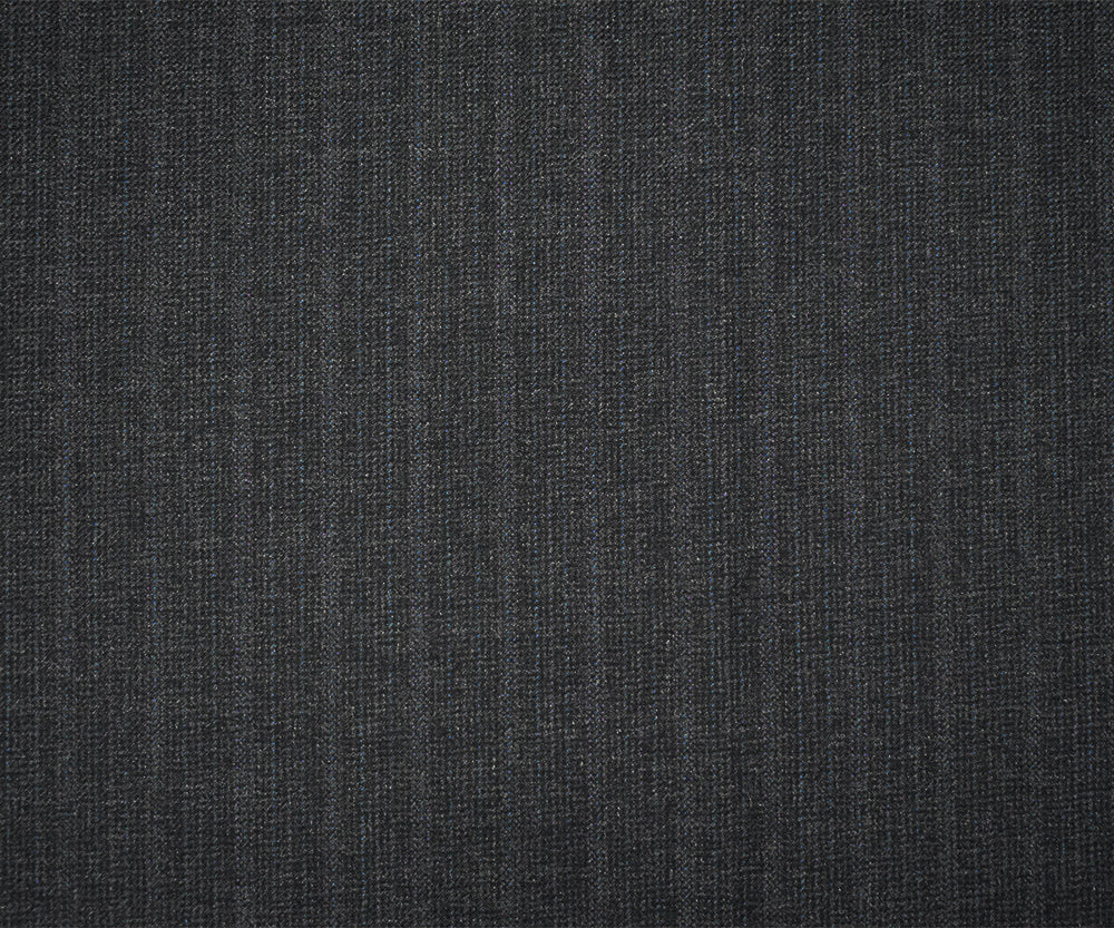 Black-Blue-Multi Wool-Polyester Texture Striped Woven Twill Suiting Fabric - Image 4