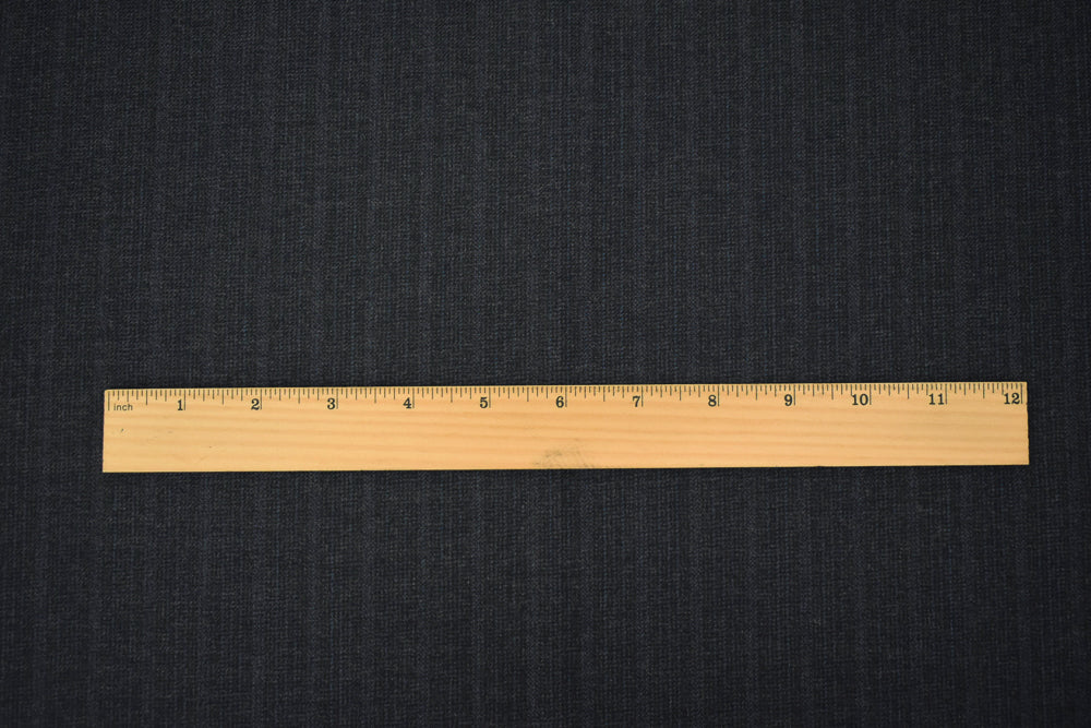 Black-Blue-Multi Wool-Polyester Texture Striped Woven Twill Suiting Fabric - Image 5