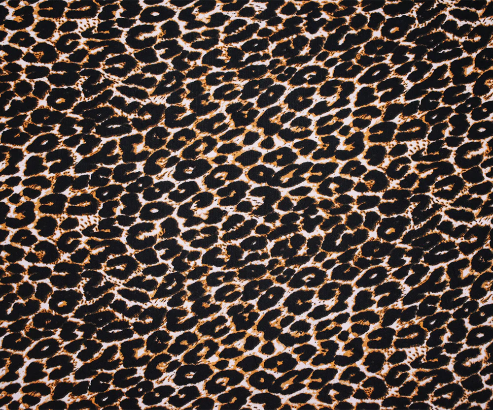 Black-Brown-Beige Polyester Cheetah Printed Matte Jersey Knit Fabric - Image 3