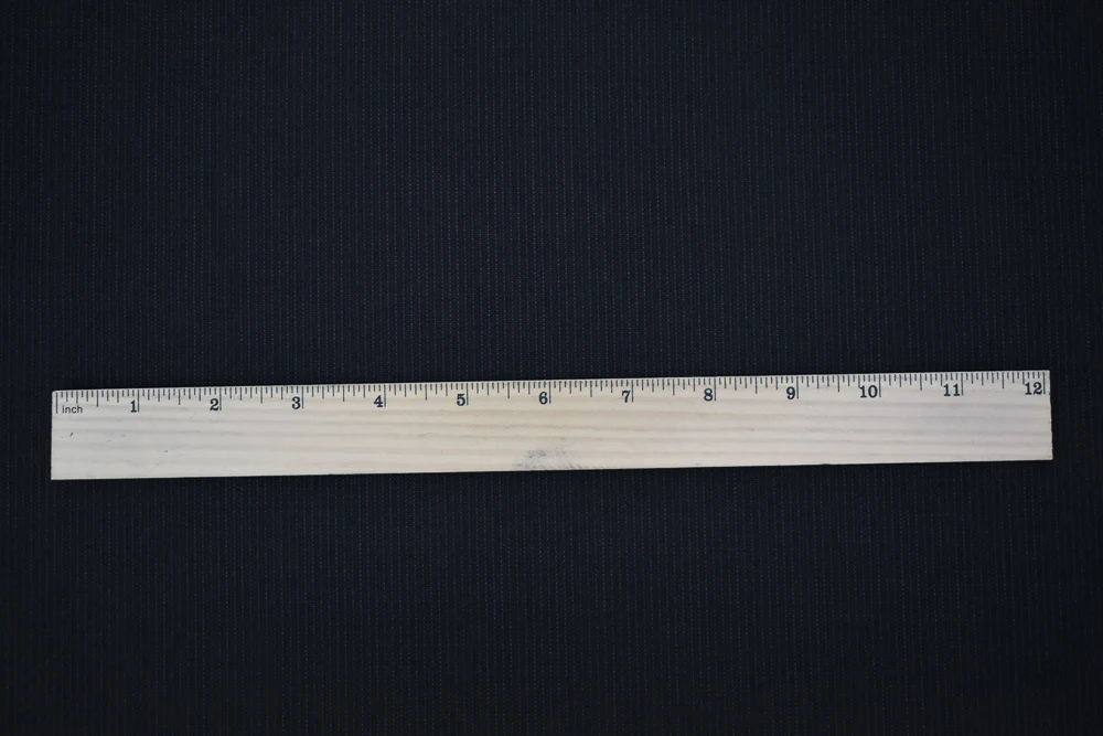 Black-Cool Gray Wool-Poly Stripe Woven Dobby Suiting Fabric - Image 5