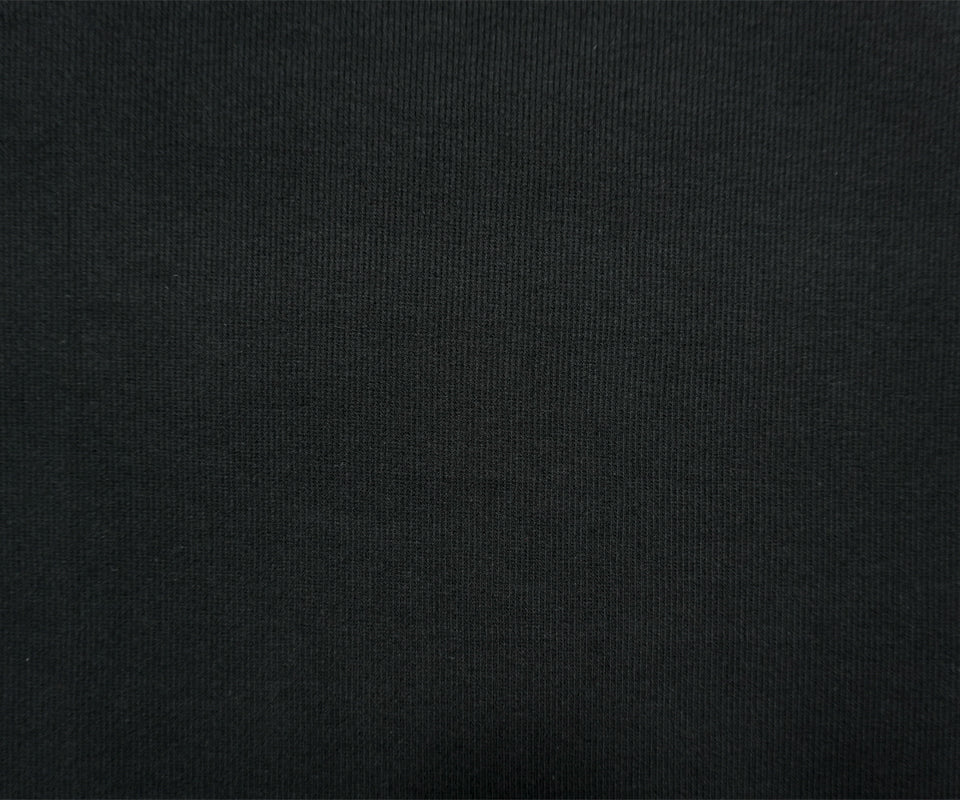 Black Cotton-Spandex 2x2 Rib Knit Fabric - Image 4
