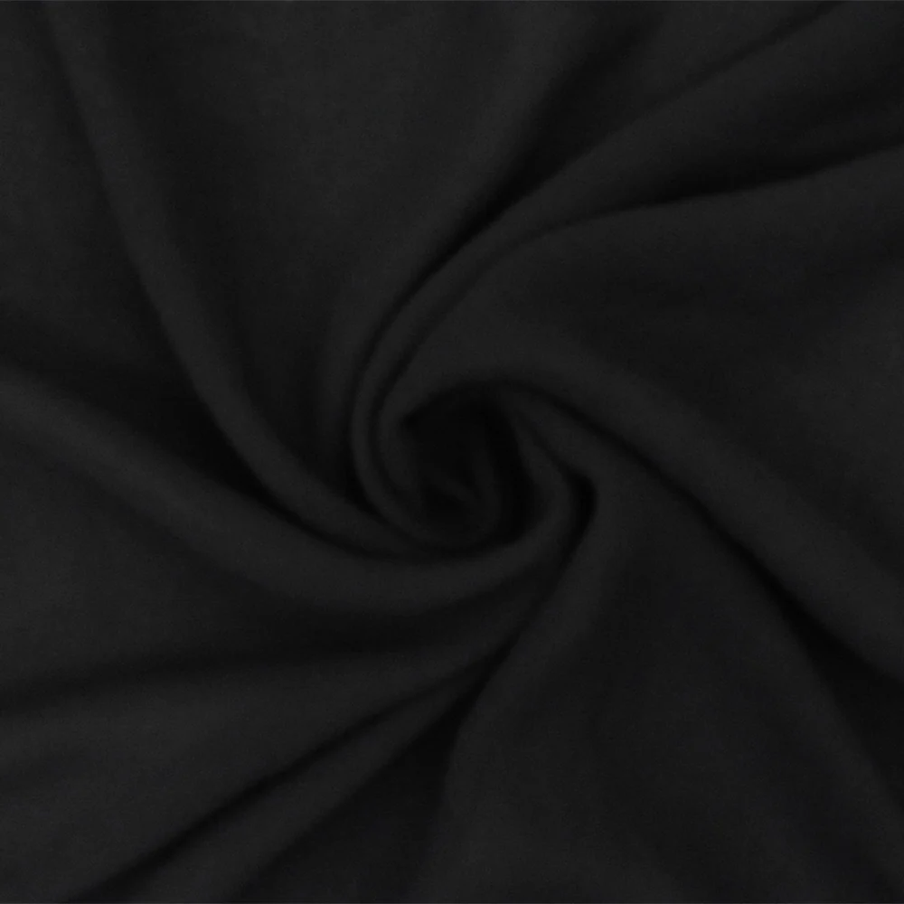 Black Famous Designer Polyester Momie Georgette Fabric - Image 3