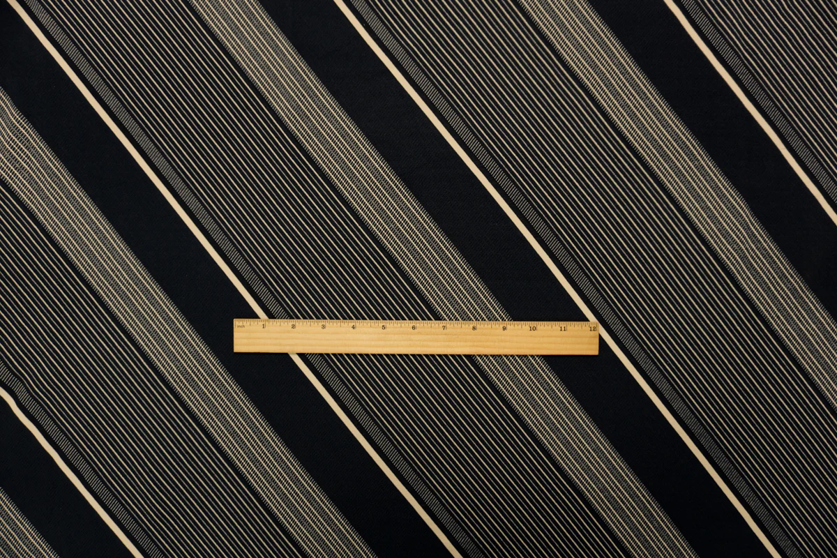 Black Famous Maker Nylon Spandex Stripe Jacquard Double Knit Fabric - Image 4