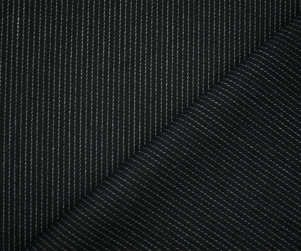 Black-Gray 7 oz. Cotton Stretch Spandex Striped Twill Denim Woven Fabric - Image 2