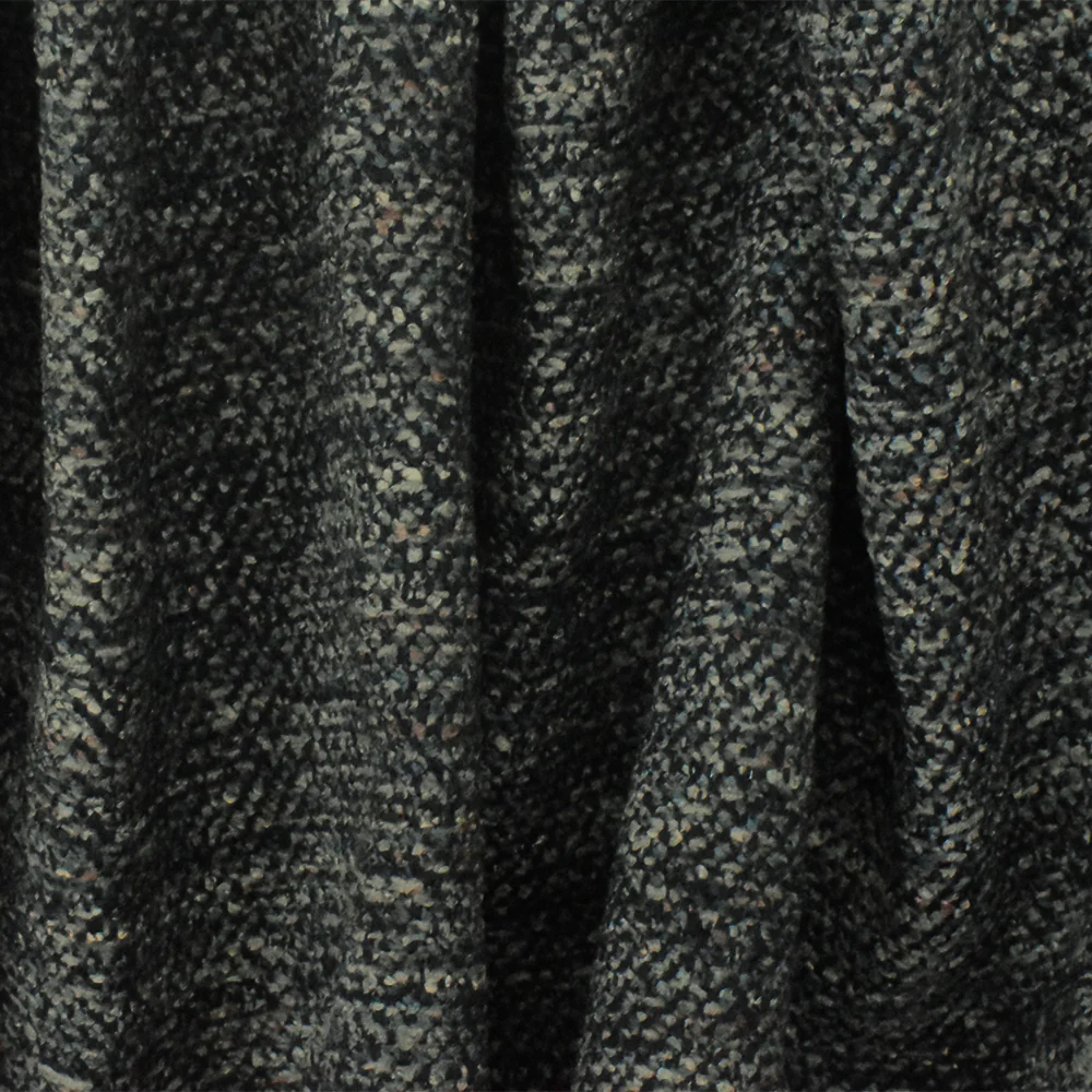 Black-Gray-Multi Texture Poly Chenille Woven Home Decorating Fabric - Image 2