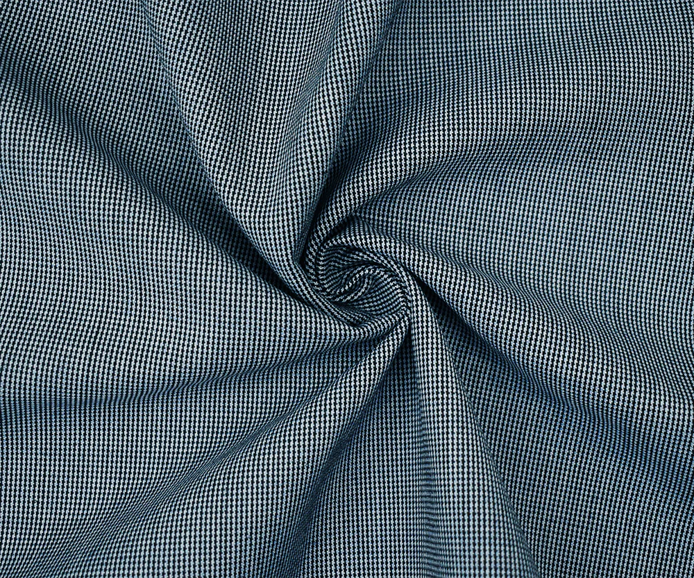 Black-Gray Poly-Wool Texture Striped Pattern Suiting Woven Fabric - Image 4