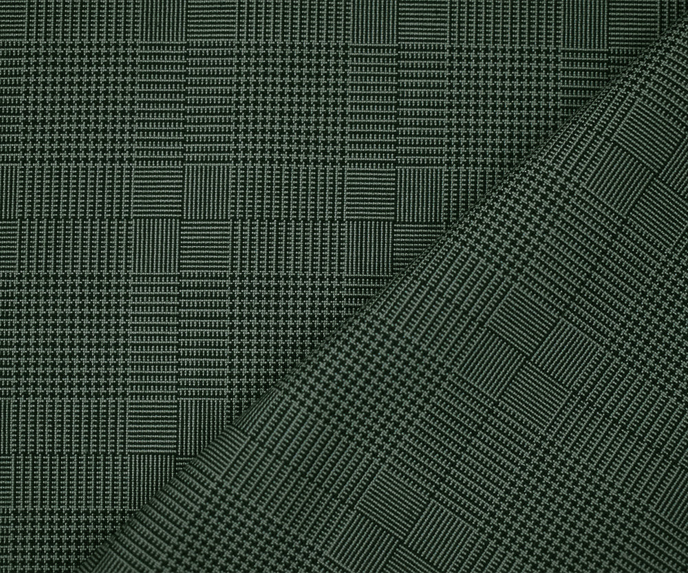Black-Gray Polyester Wool Glen Plaid Woven Shirting Fabric - Image 3