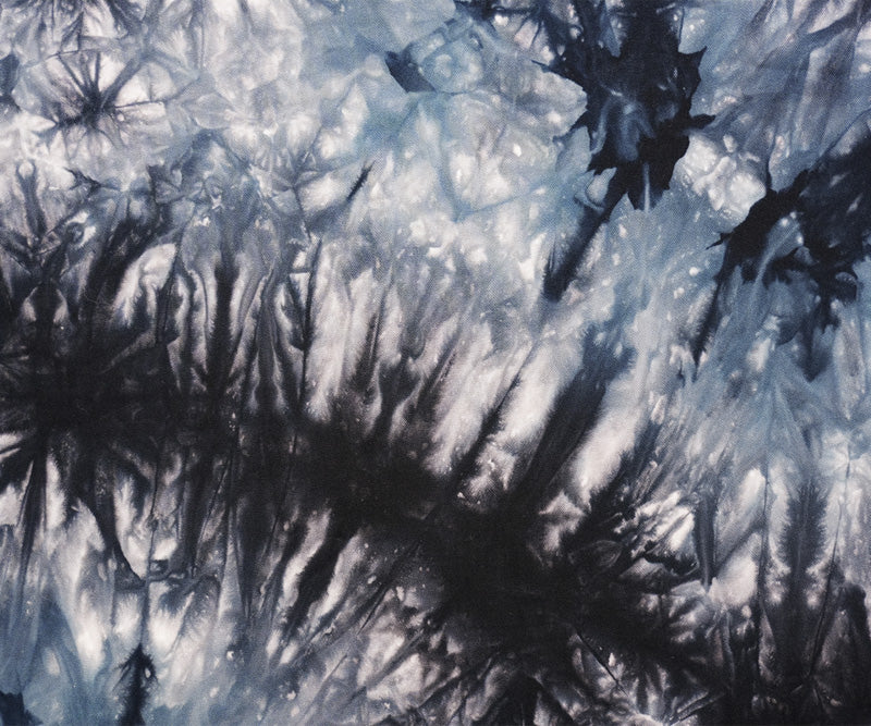 Black-Gray Rayon Tie Dye Printed Twill Woven Fabric - Image 3