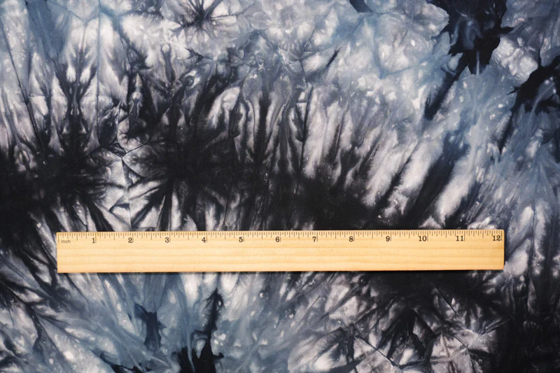 Black-Gray Rayon Tie Dye Printed Twill Woven Fabric - Image 4