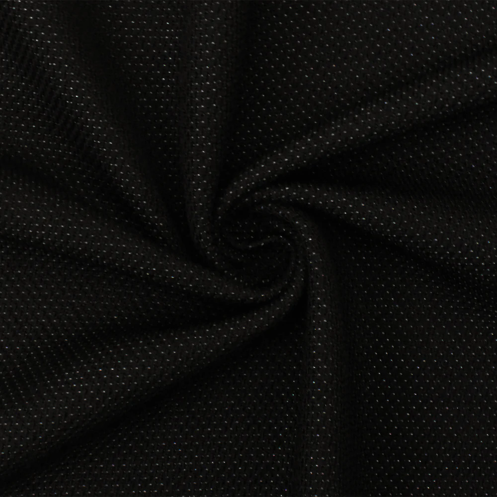 Black-Gray Texture Stretch Poly Spandex Double Knit Fabric - Image 3