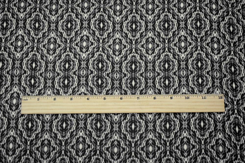 Black-Gray-White Polyester Aztec Printed Chiffon Woven Fabric - Image 2