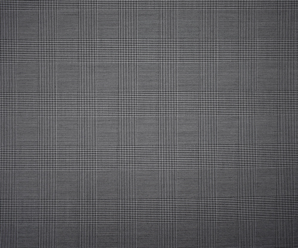 Black-Gray Wool-Poly Japanese Glen Plaid Woven Suiting Fabric - Image 4