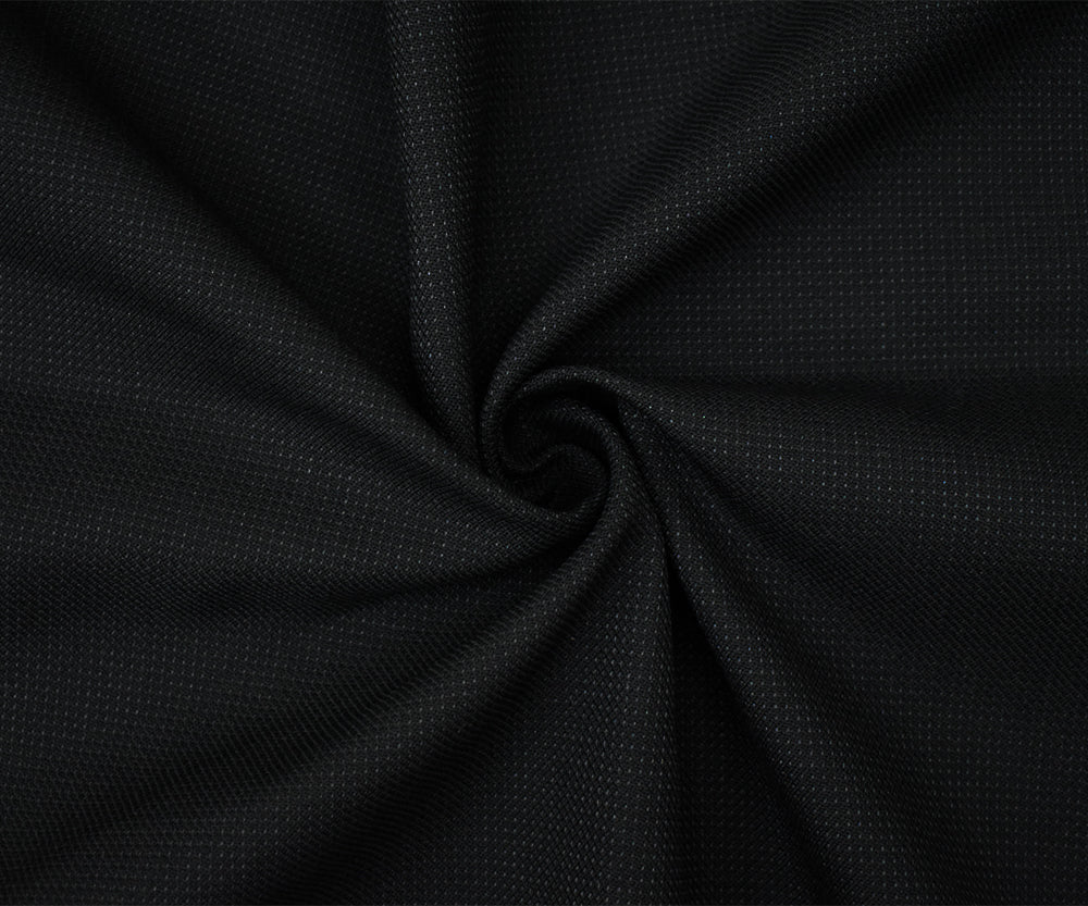 Black-Gray Wool-Poly Texture Dobby Woven Suiting Fabric - Image 3