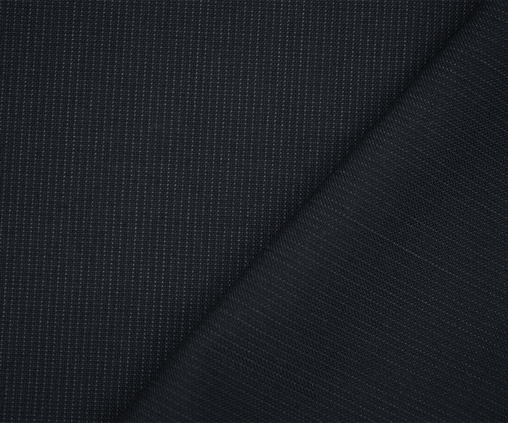 Black-Gray Wool Polyester Dobby Woven Suiting Fabric - Image 3