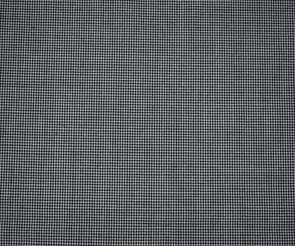 Black-Gray Wool Polyester Micro Houndstooth Woven Shirting Fabric - Image 4
