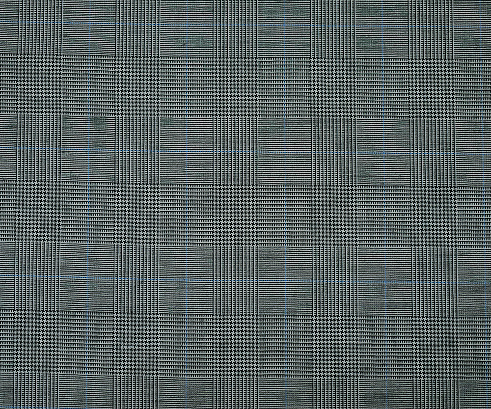 Black-Light Blue-Gray Poly-Wool Glen Plaid Shirting Woven Fabric - Image 4