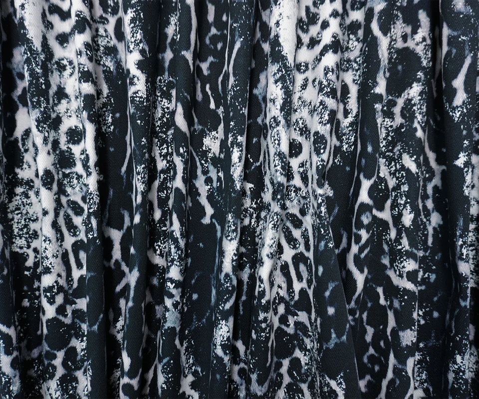 Black-Multi 11.5 oz. Abstract Printed Cotton Blend Denim Fabric - Image 3