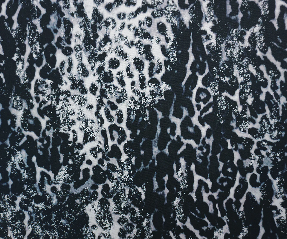 Black-Multi 11.5 oz. Abstract Printed Cotton Blend Denim Fabric - Image 4