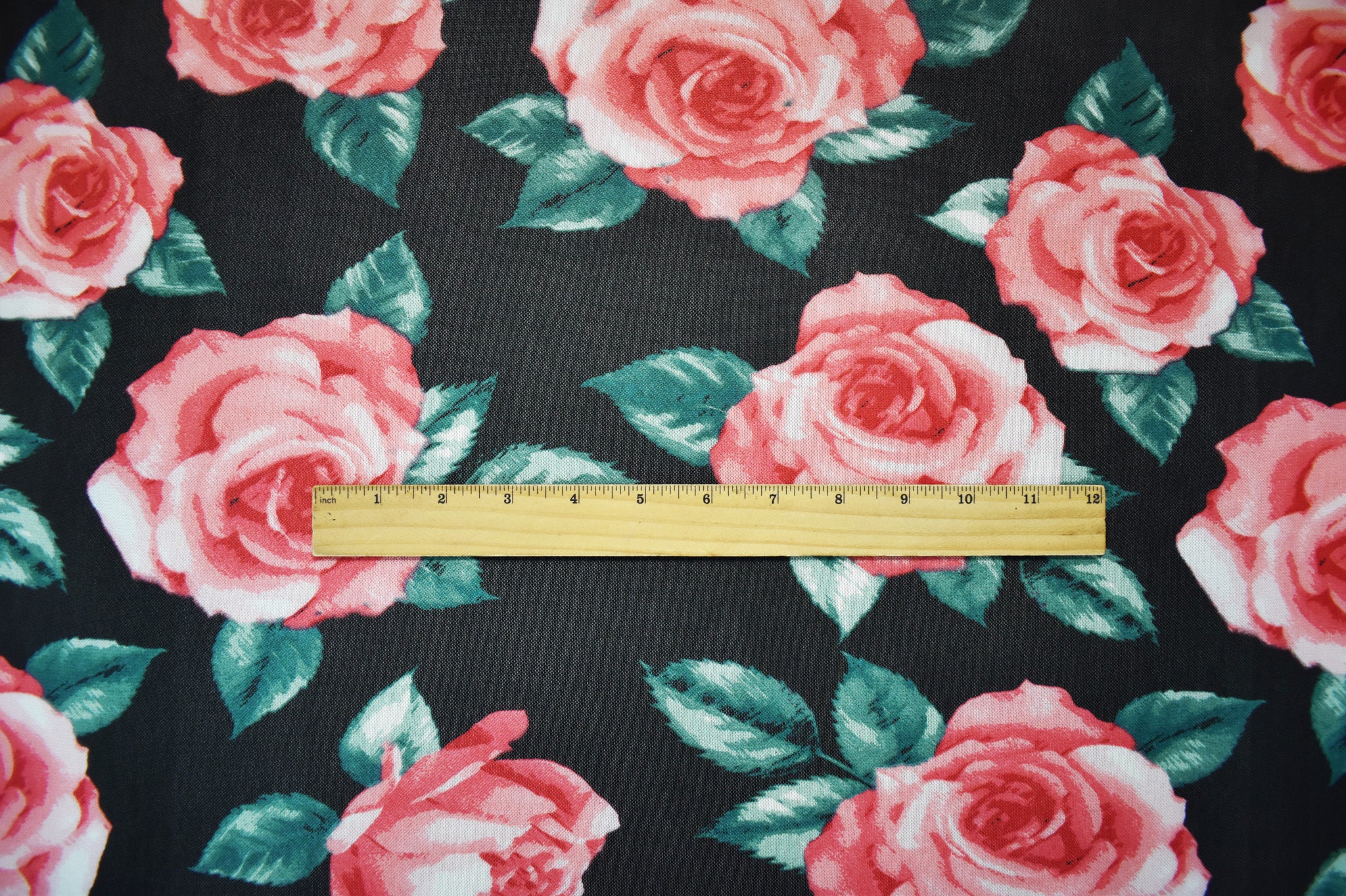 Black-Multi Poly Stretch Spandex Floral Printed Mesh Knit Fabric - Image 4
