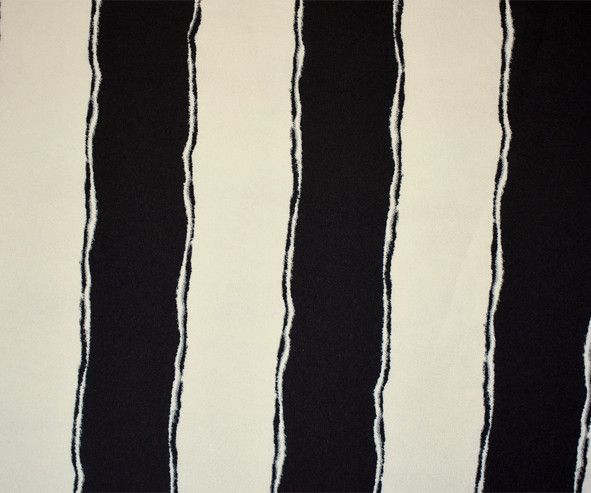 Black-Pearl White Poly Stripe Printed Stretch Crepe Momie Woven Fabric - Image 3