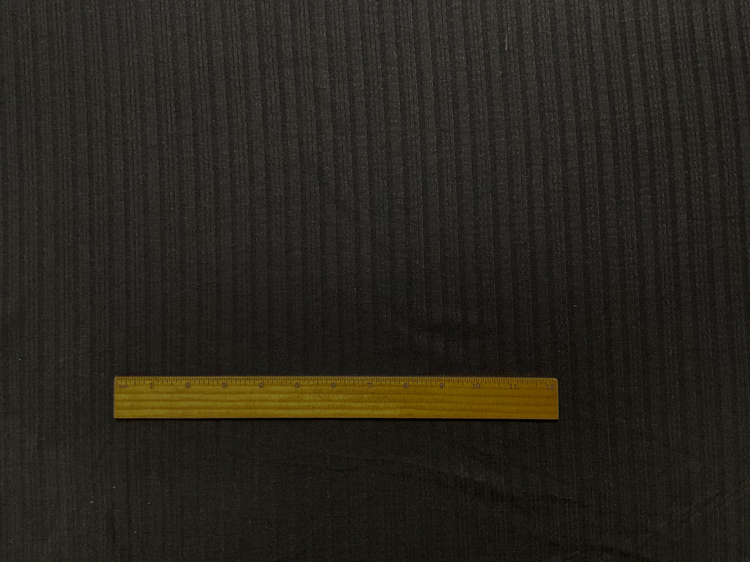 Black Poly Rayon Spandex Stretch Solid Rib Knit Fabric - Image 3