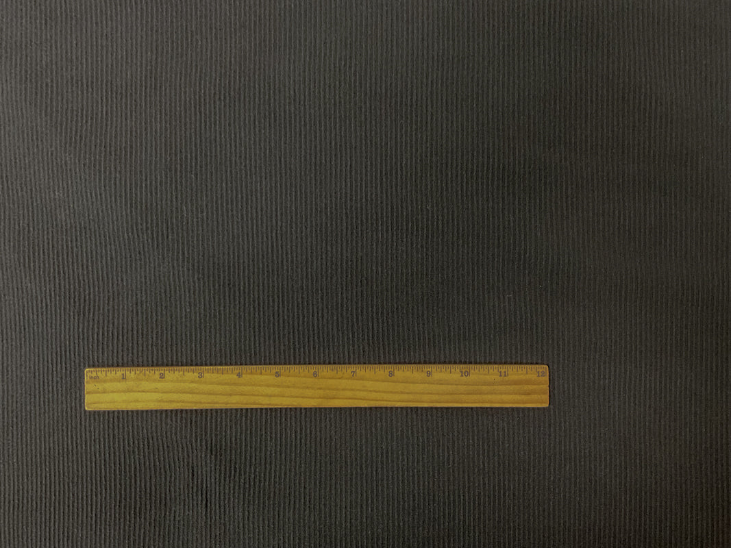 Black Poly Rayon Stretch Solid Brushed Face Rib Knit Fabric - Image 3
