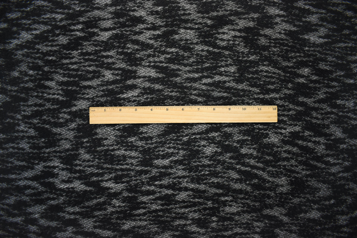 Black Poly Spandex Stretch Texture Slub Sweater Knit Fabric - Image 4