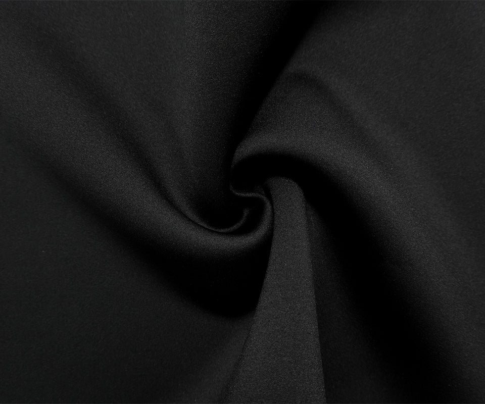 Black Poly Stretch Solid Neoprene Scuba Knit Fabric - Image 3