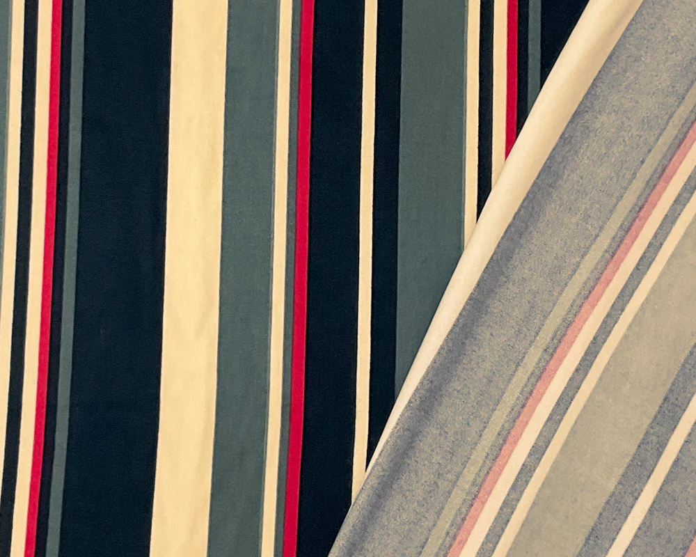 Black Poly Stretch Vertical Stripe Print DB Jersey Knit Fabric - Image 2