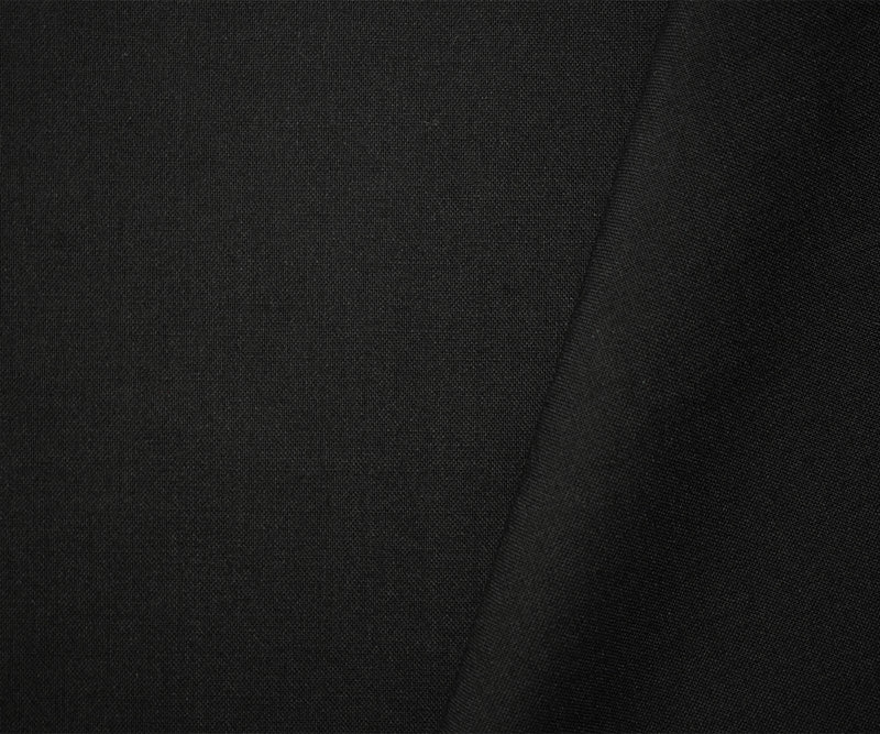 Black Poly Wool Solid Woven Shirting Fabric - Image 2