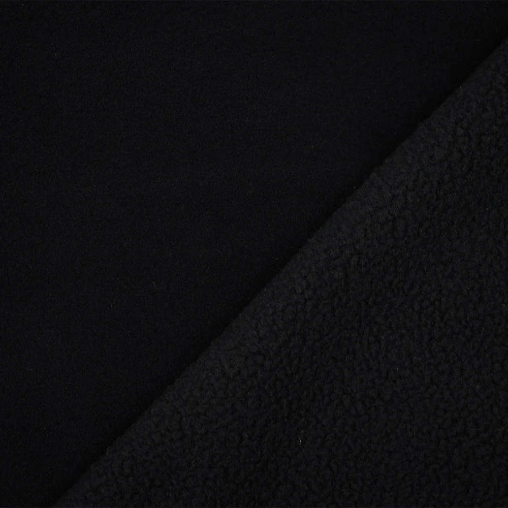 Black Polyester Heavy Weight Polartec Wind Pro Knit Fabric