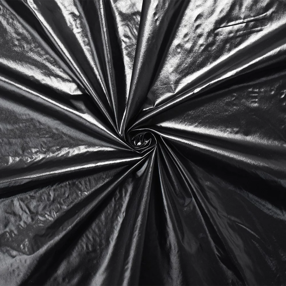 Black Polyester Rainwear Water Resistant Woven Fabric