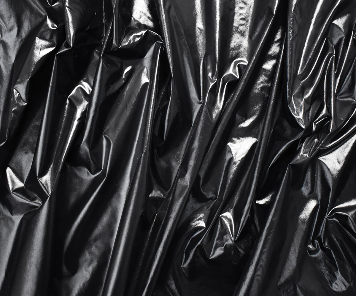 Black Polyester Rainwear Water Resistant Woven Fabric - Image 2