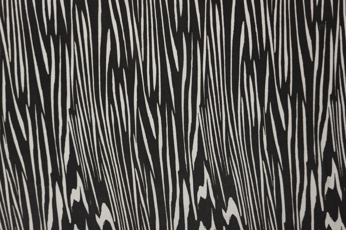 Black Silk Abstract Printed Crepe De Chine Woven Fabric - Image 2